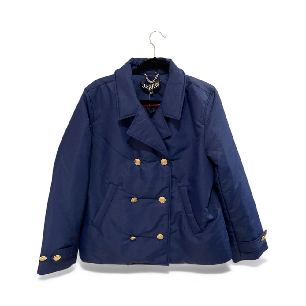 J. Crew Women's Classic Blue Peacoat with Gold Buttons